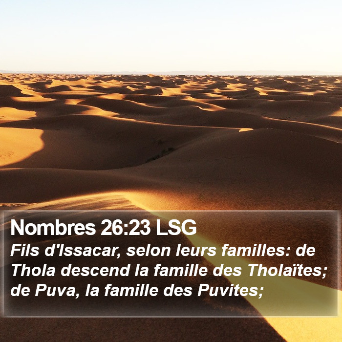 Nombres 26:23 LSG Bible Study