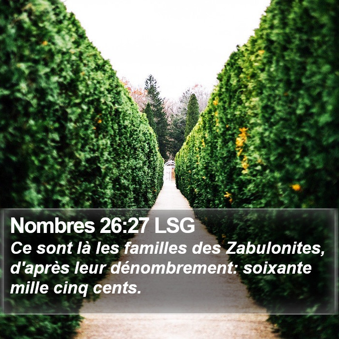 Nombres 26:27 LSG Bible Study
