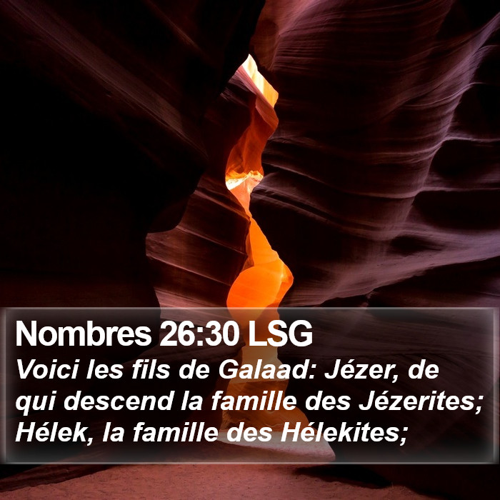 Nombres 26:30 LSG Bible Study