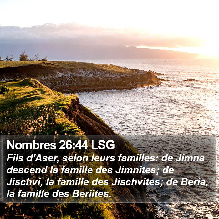 Nombres 26:44 LSG Bible Study