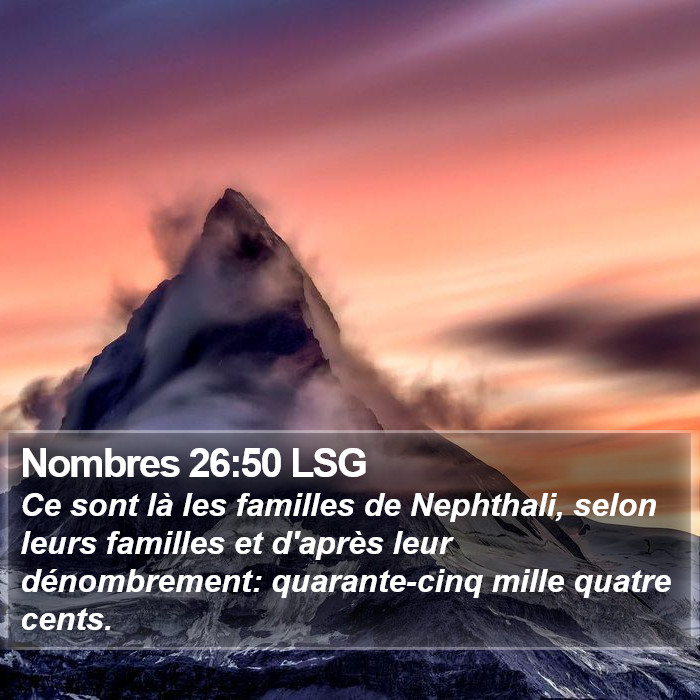 Nombres 26:50 LSG Bible Study