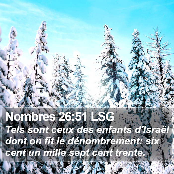 Nombres 26:51 LSG Bible Study