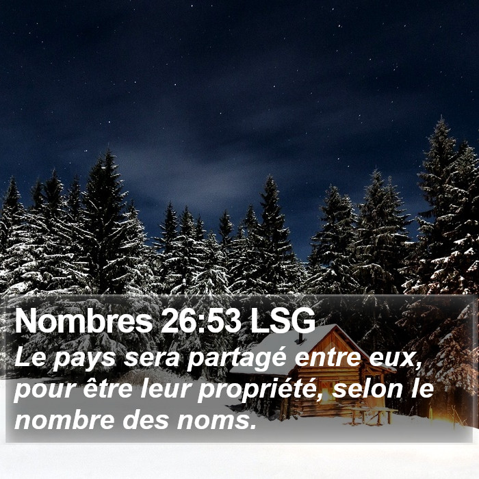 Nombres 26:53 LSG Bible Study