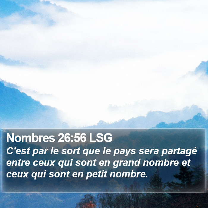Nombres 26:56 LSG Bible Study