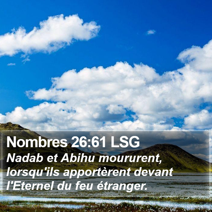 Nombres 26:61 LSG Bible Study