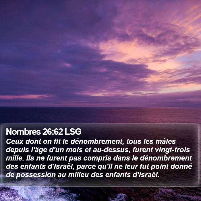Nombres 26:62 LSG Bible Study