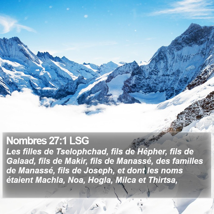 Nombres 27:1 LSG Bible Study