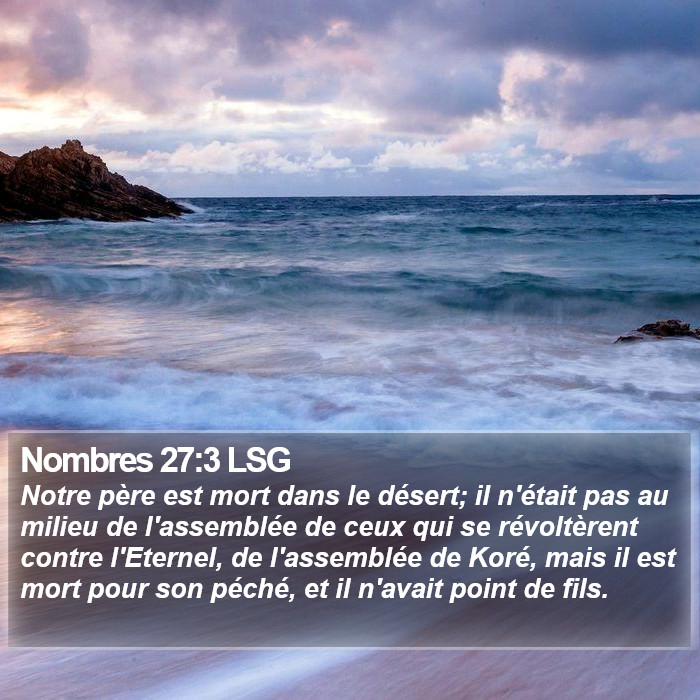 Nombres 27:3 LSG Bible Study
