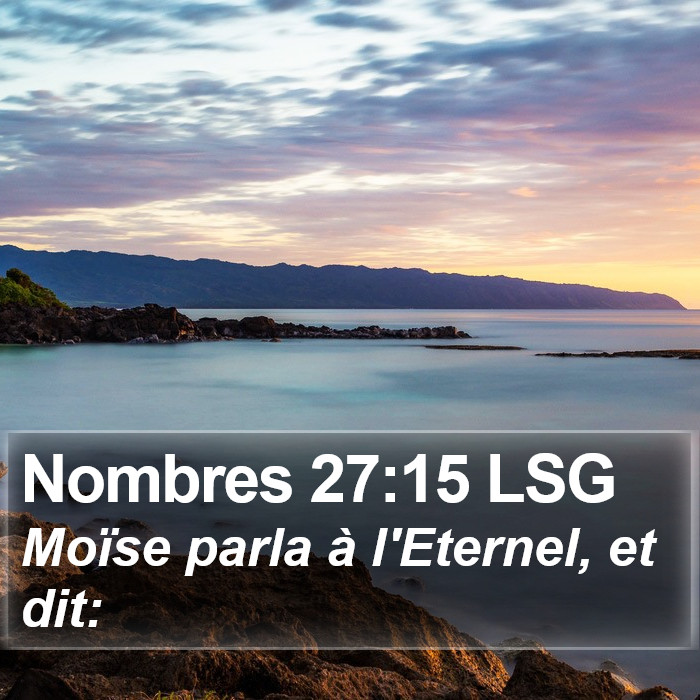 Nombres 27:15 LSG Bible Study