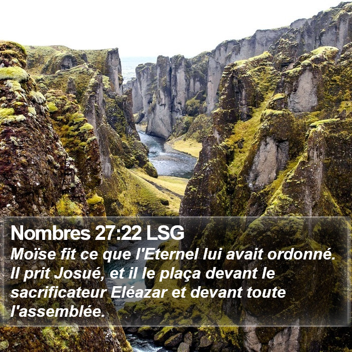 Nombres 27:22 LSG Bible Study