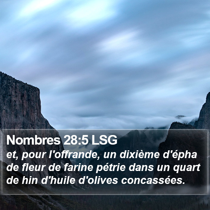Nombres 28:5 LSG Bible Study