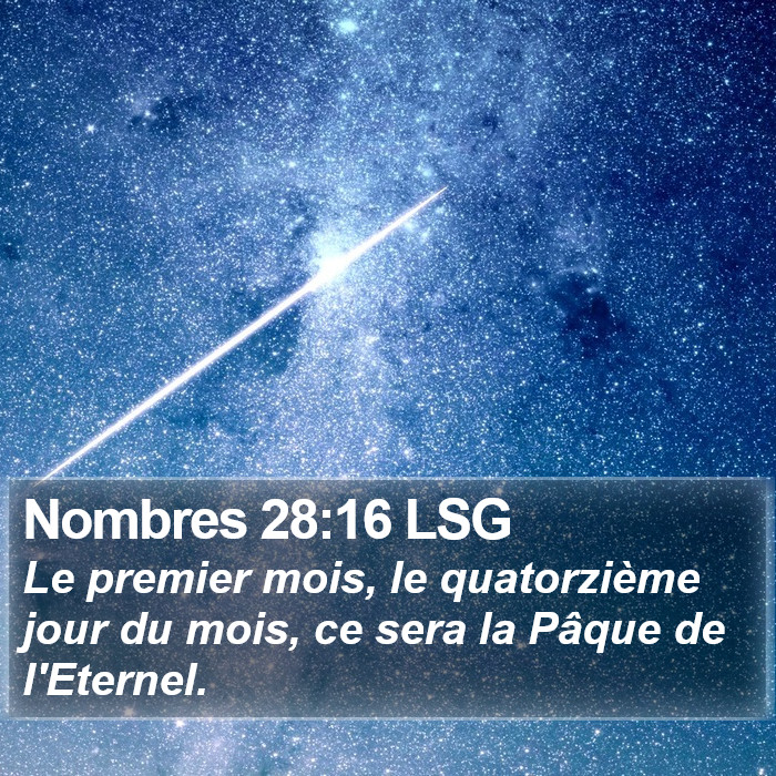 Nombres 28:16 LSG Bible Study
