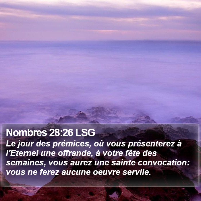 Nombres 28:26 LSG Bible Study