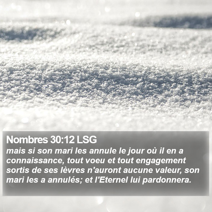 Nombres 30:12 LSG Bible Study