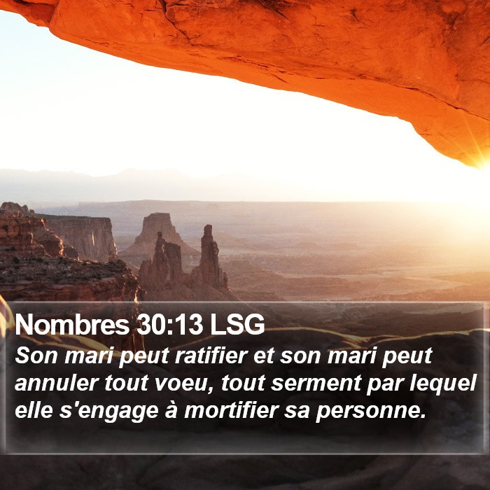 Nombres 30:13 LSG Bible Study