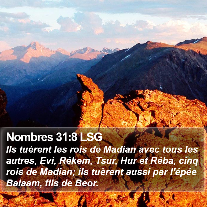 Nombres 31:8 LSG Bible Study