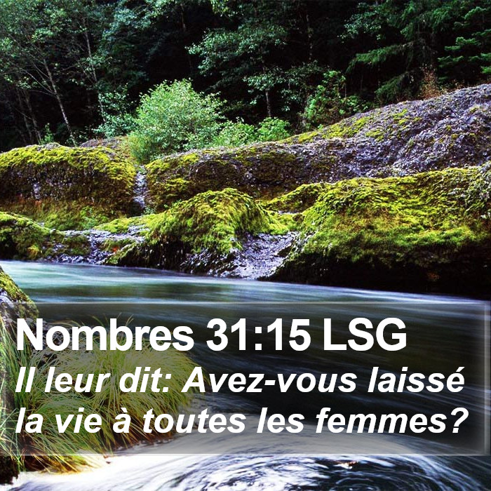 Nombres 31:15 LSG Bible Study