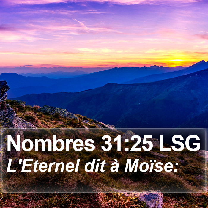 Nombres 31:25 LSG Bible Study