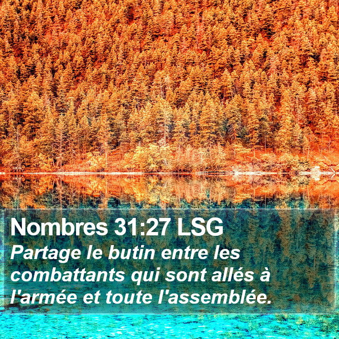 Nombres 31:27 LSG Bible Study