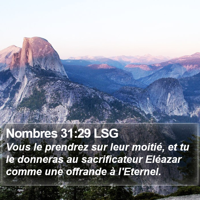 Nombres 31:29 LSG Bible Study