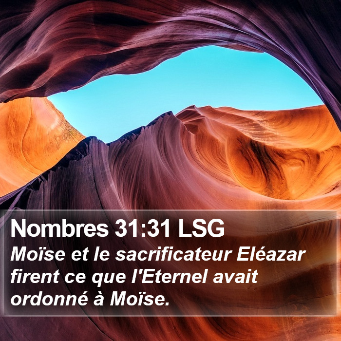 Nombres 31:31 LSG Bible Study