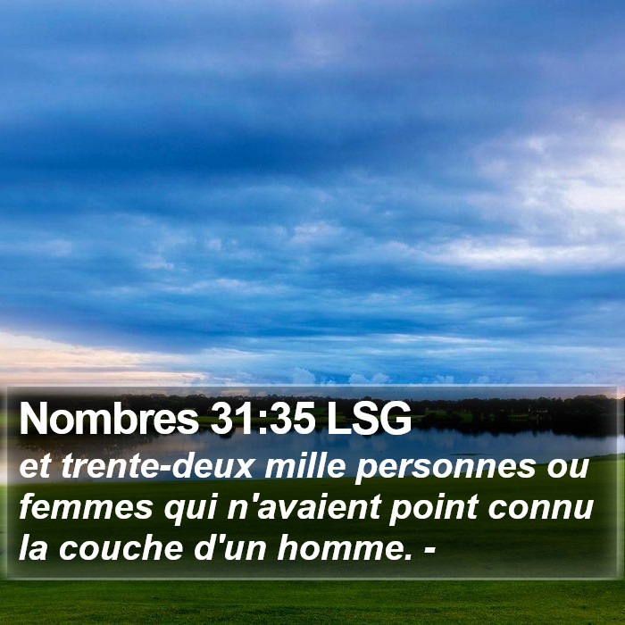 Nombres 31:35 LSG Bible Study