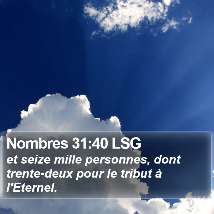 Nombres 31:40 LSG Bible Study