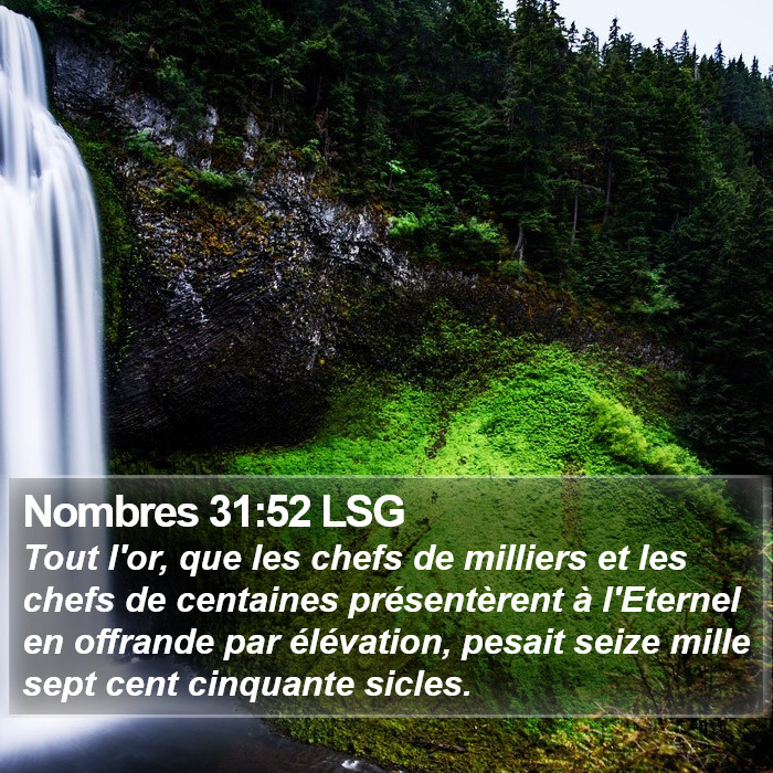 Nombres 31:52 LSG Bible Study