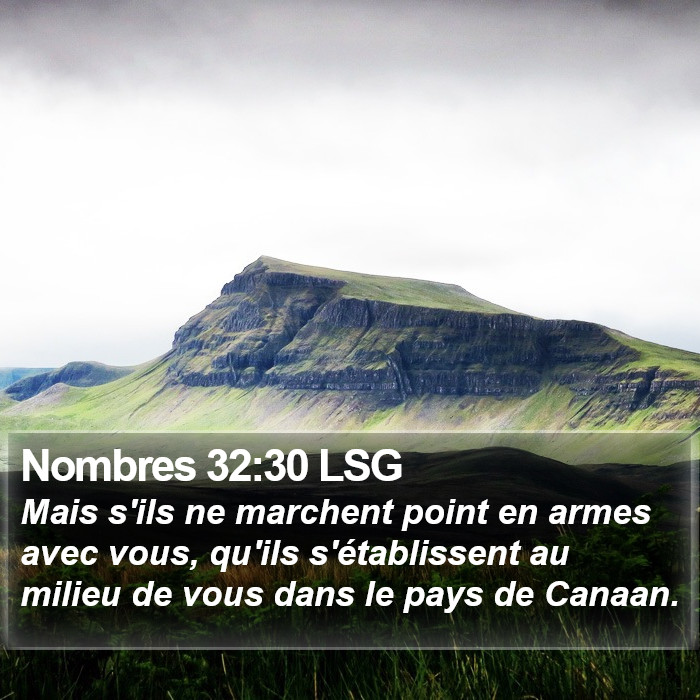 Nombres 32:30 LSG Bible Study