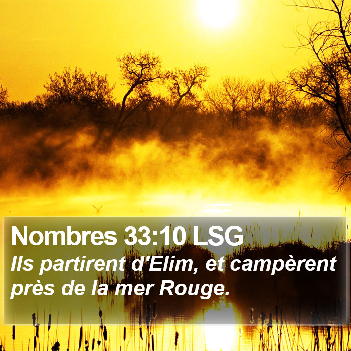 Nombres 33:10 LSG Bible Study