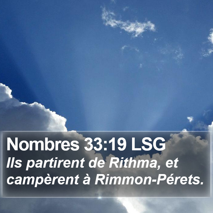 Nombres 33:19 LSG Bible Study