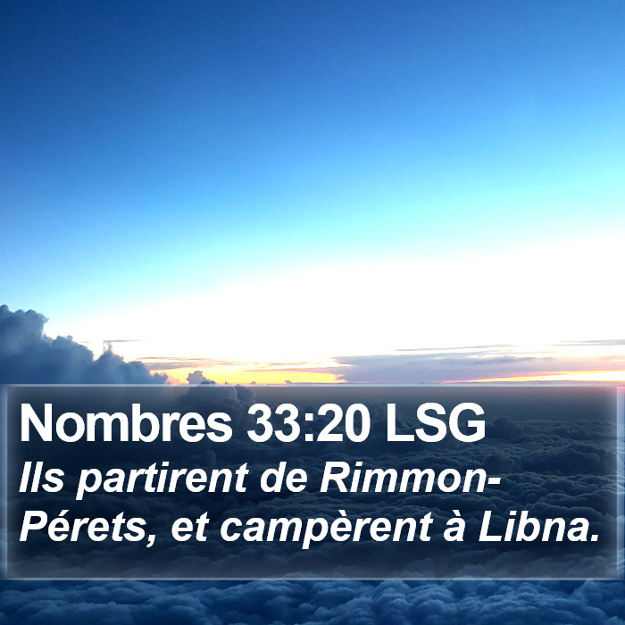 Nombres 33:20 LSG Bible Study