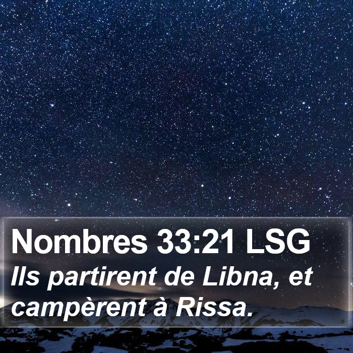 Nombres 33:21 LSG Bible Study