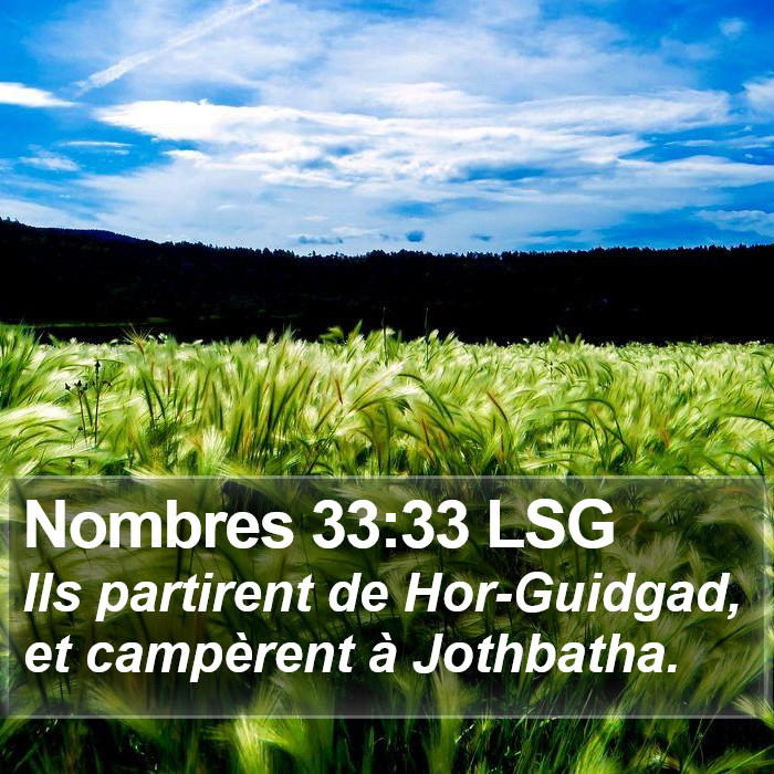 Nombres 33:33 LSG Bible Study
