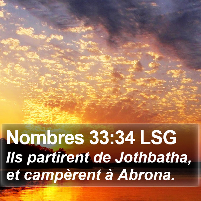 Nombres 33:34 LSG Bible Study