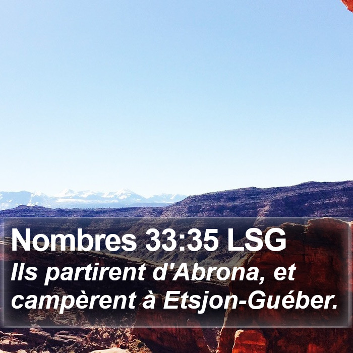 Nombres 33:35 LSG Bible Study