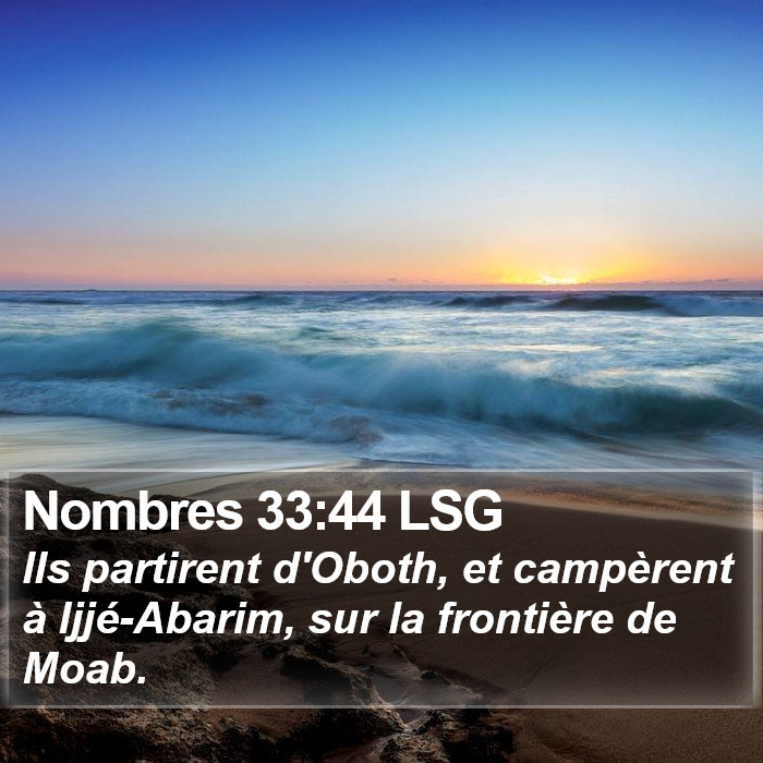 Nombres 33:44 LSG Bible Study