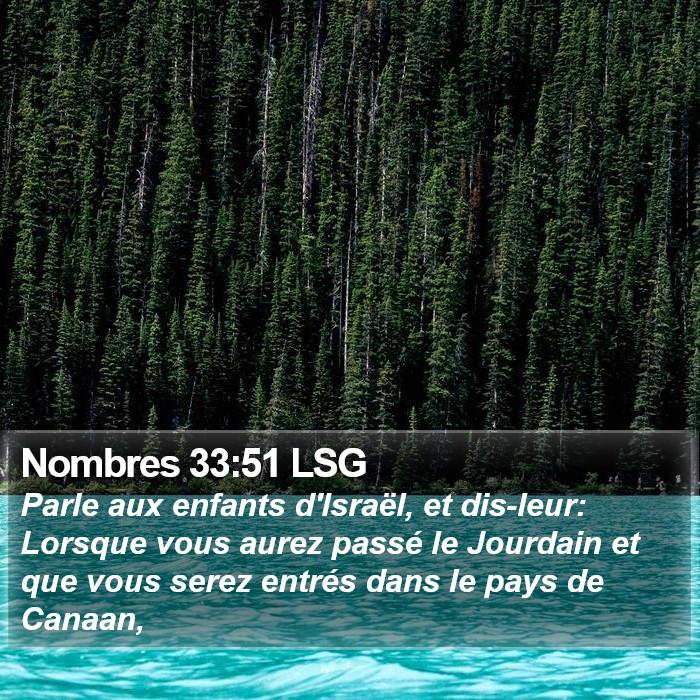 Nombres 33:51 LSG Bible Study