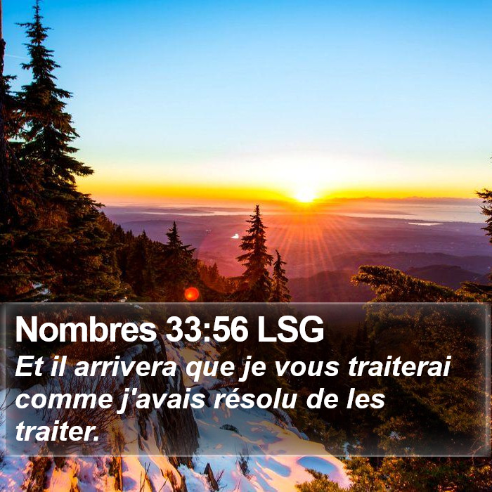 Nombres 33:56 LSG Bible Study