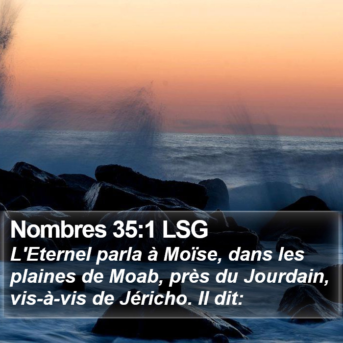 Nombres 35:1 LSG Bible Study