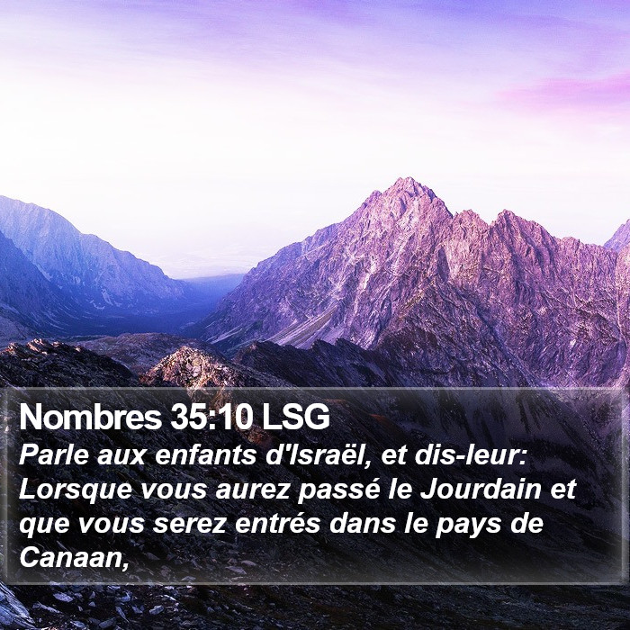 Nombres 35:10 LSG Bible Study