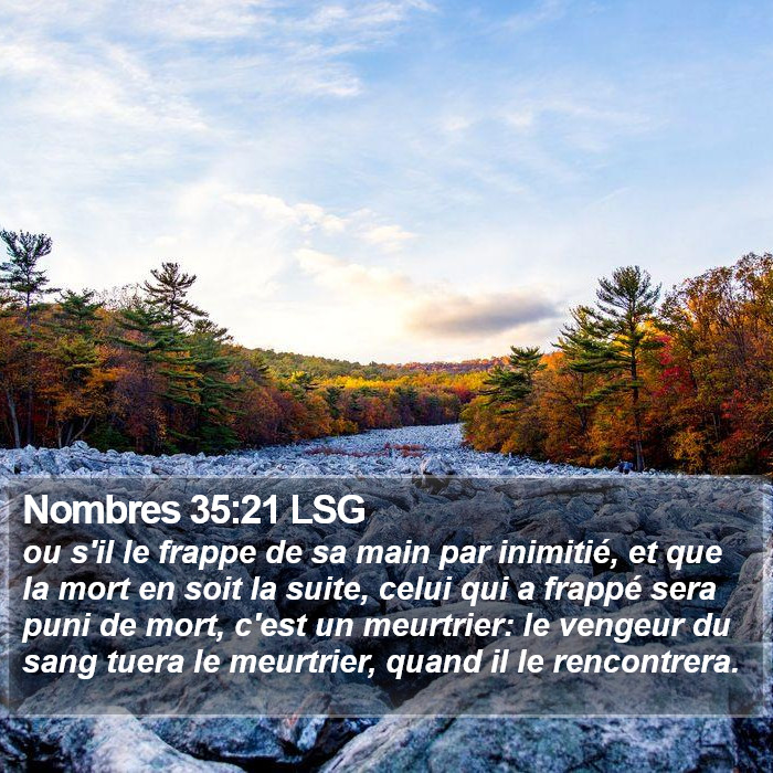 Nombres 35:21 LSG Bible Study