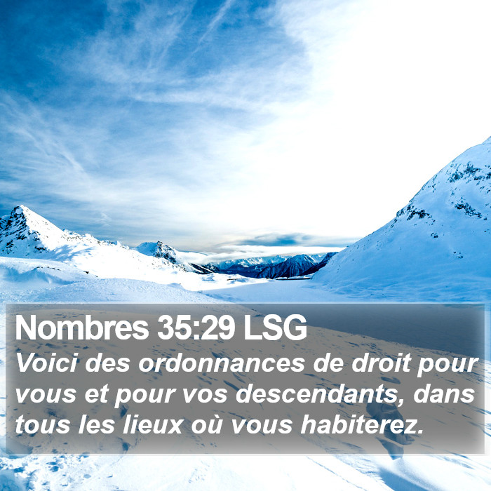 Nombres 35:29 LSG Bible Study