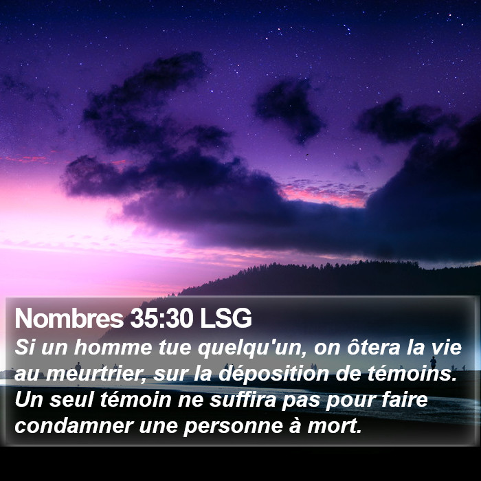 Nombres 35:30 LSG Bible Study