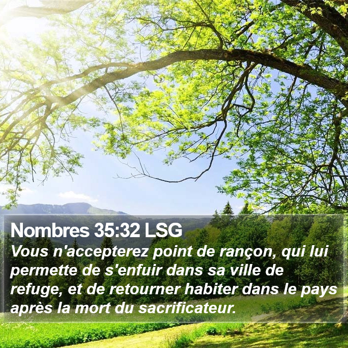 Nombres 35:32 LSG Bible Study