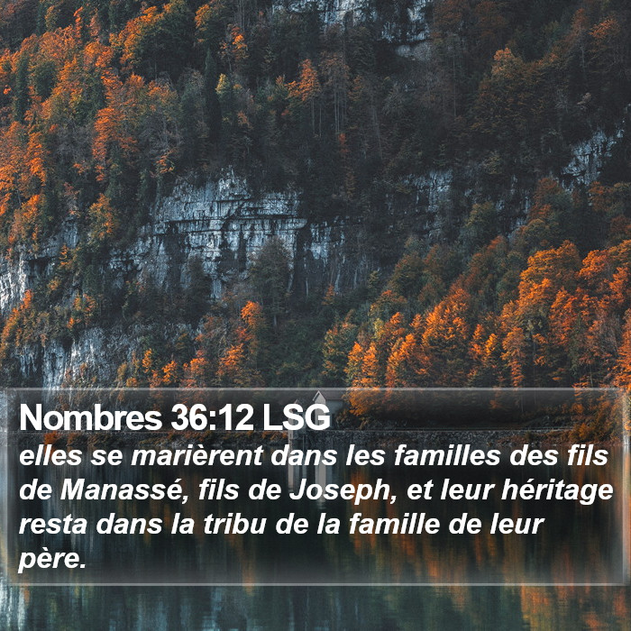 Nombres 36:12 LSG Bible Study
