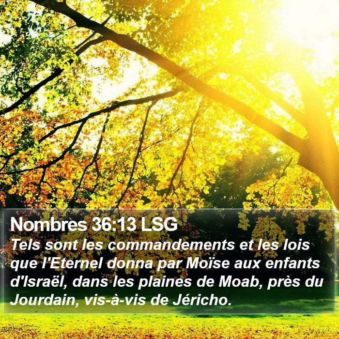 Nombres 36:13 LSG Bible Study