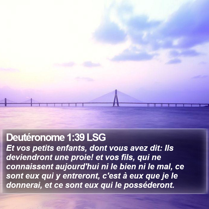 Deutéronome 1:39 LSG Bible Study