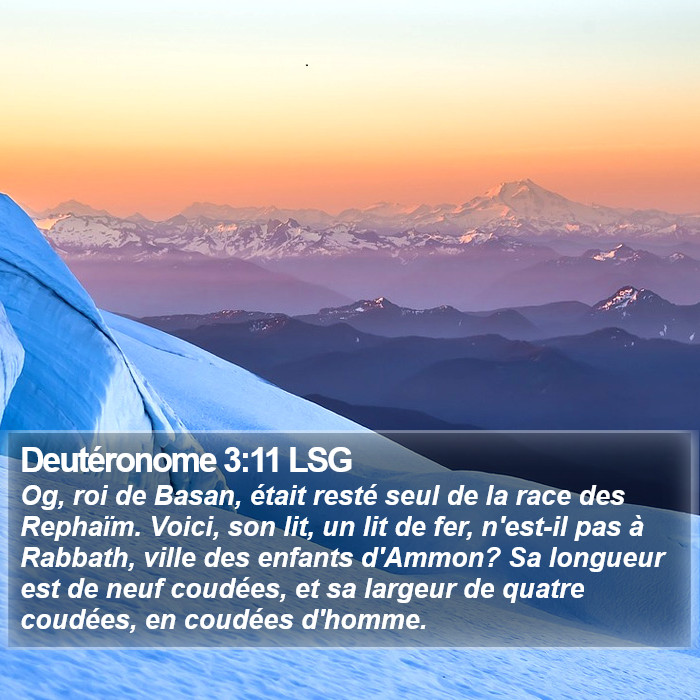 Deutéronome 3:11 LSG Bible Study