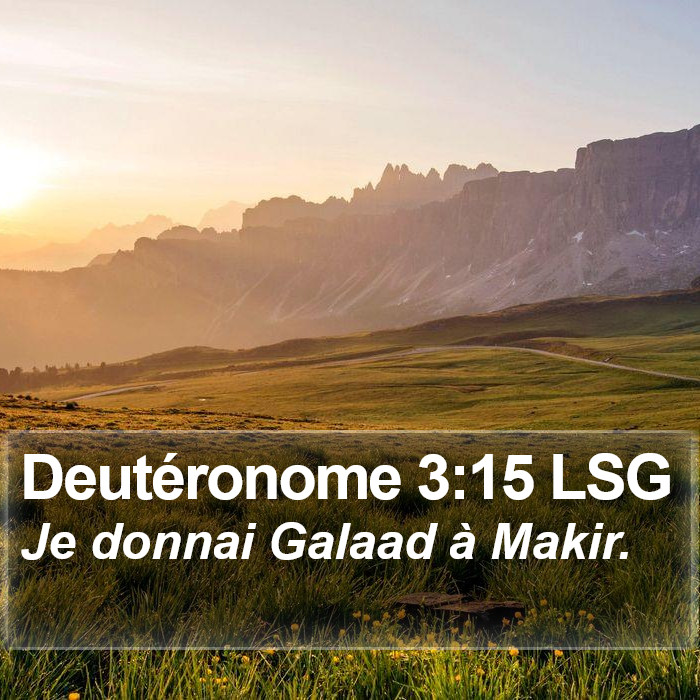 Deutéronome 3:15 LSG Bible Study